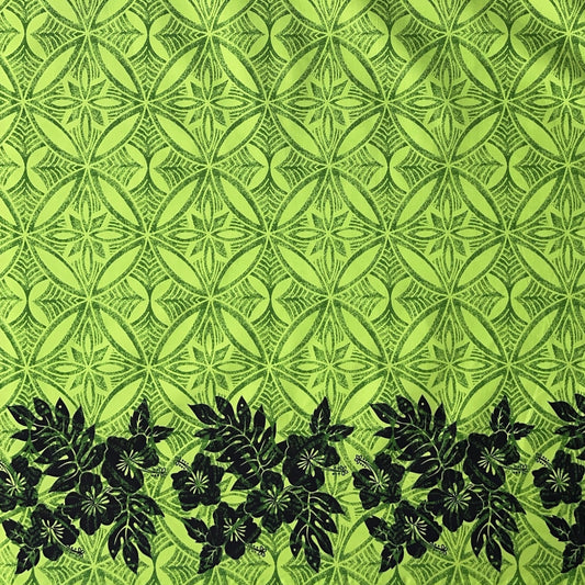 Tropical Floral Border Polyester Fabric | Islands Fabric Islands Fabric
