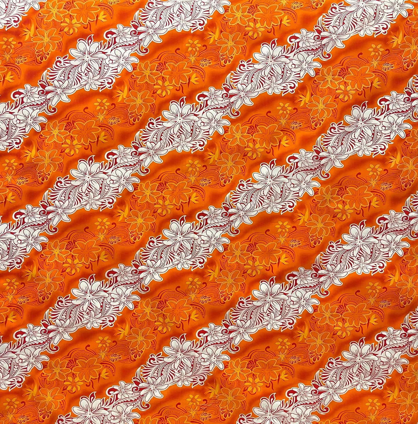 Diagonal Tiare Lei Polyester Fabric | Islands Fabric Islands Fabric