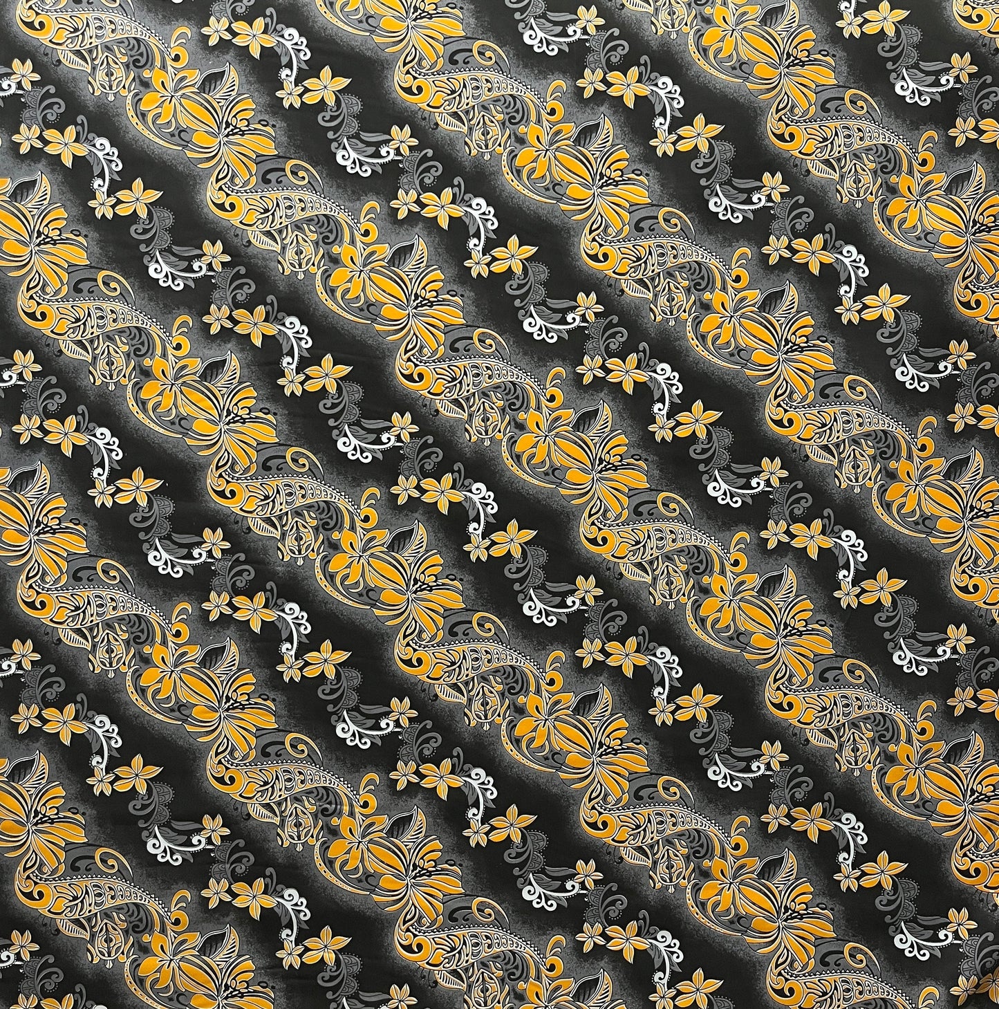 Diagonal Tiare Lei Polyester Fabric | Islands Fabric Islands Fabric