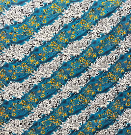 Diagonal Tiare Lei Polyester Fabric | Islands Fabric Islands Fabric