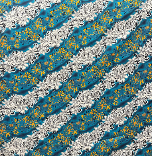 Diagonal Tiare Lei Polyester Fabric | Islands Fabric Islands Fabric