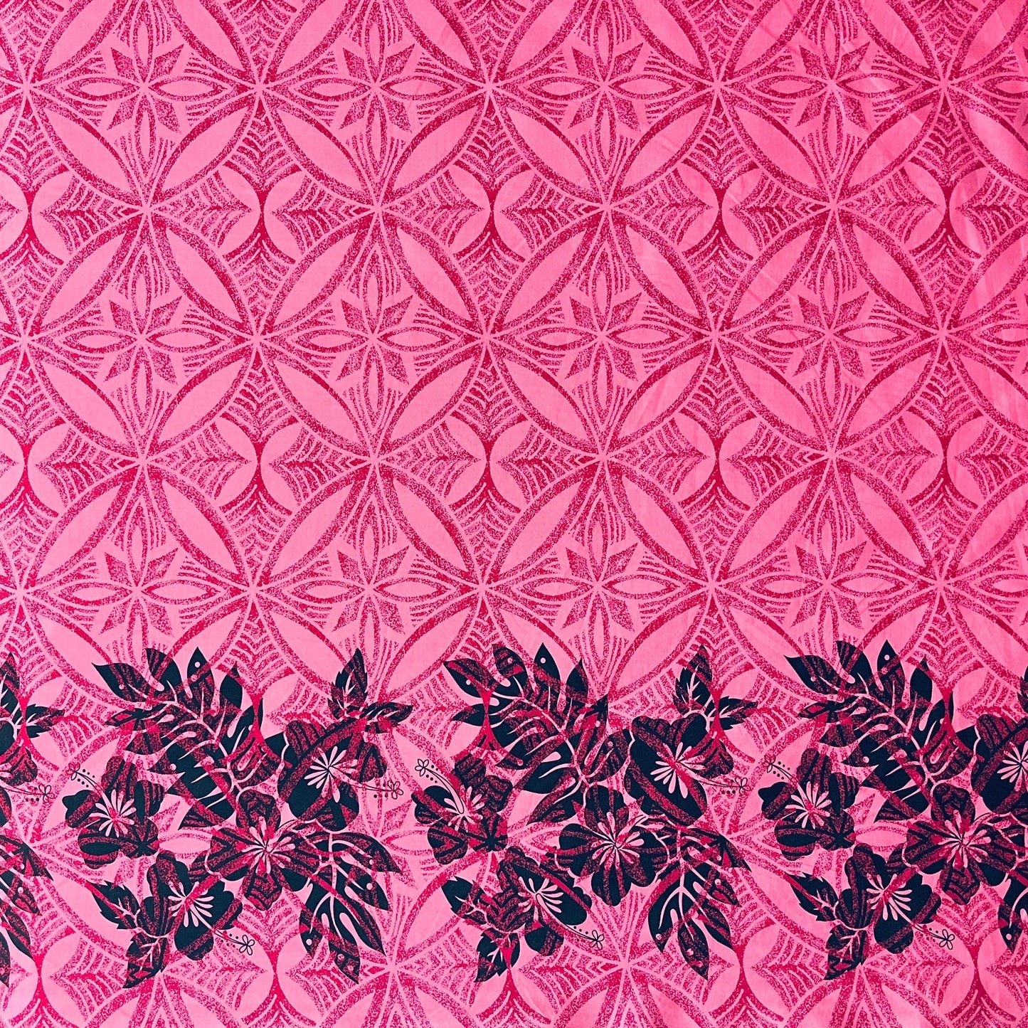 Tropical Floral Border Polyester Fabric | Islands Fabric Islands Fabric