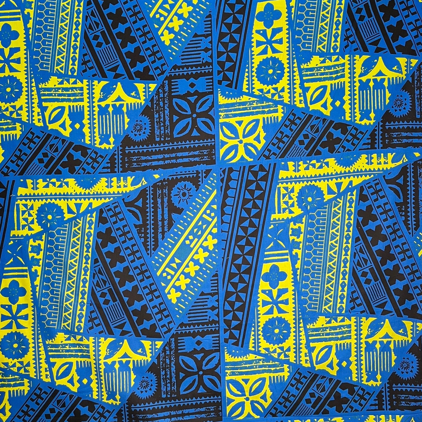 Traditional Tattoo Rectangle & Triangle Geometric Cotton Fabric| Islands Fabric Islands Fabric