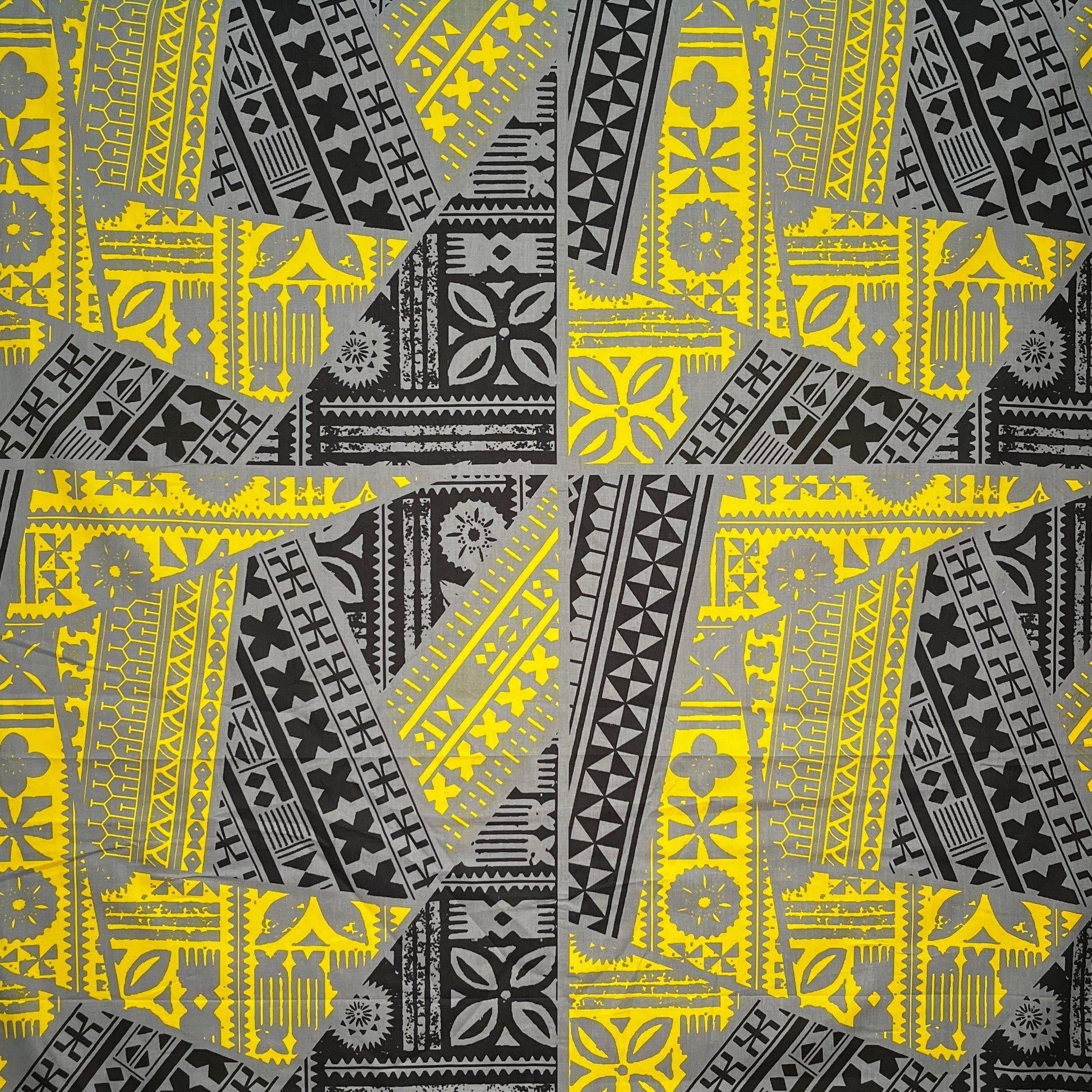 Traditional Tattoo Rectangle & Triangle Geometric Cotton Fabric| Islands Fabric Islands Fabric