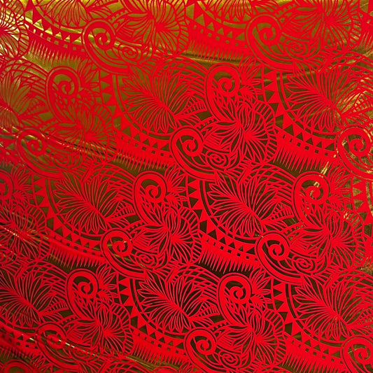 Palm Leaves Traditional Tattoo Polyester Foil | Islands Fabric Islands Fabric