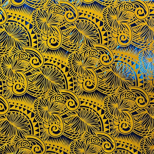 Palm Leaves Traditional Tattoo Polyester Foil | Islands Fabric Islands Fabric