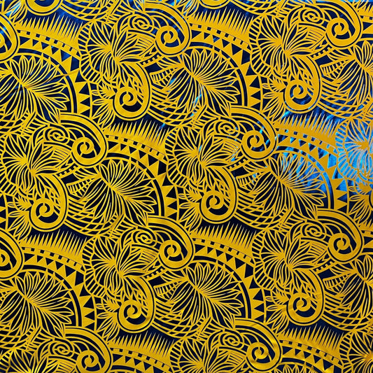 Palm Leaves Traditional Tattoo Polyester Foil | Islands Fabric Islands Fabric