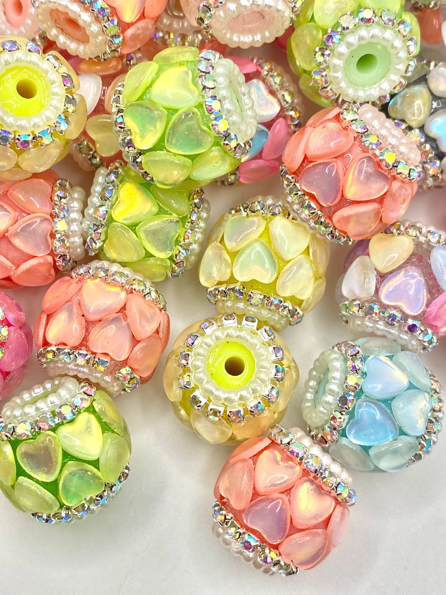 Love is Kind Acrylic Rhinestone Spacer Beads Emerald City Beads & Supplies