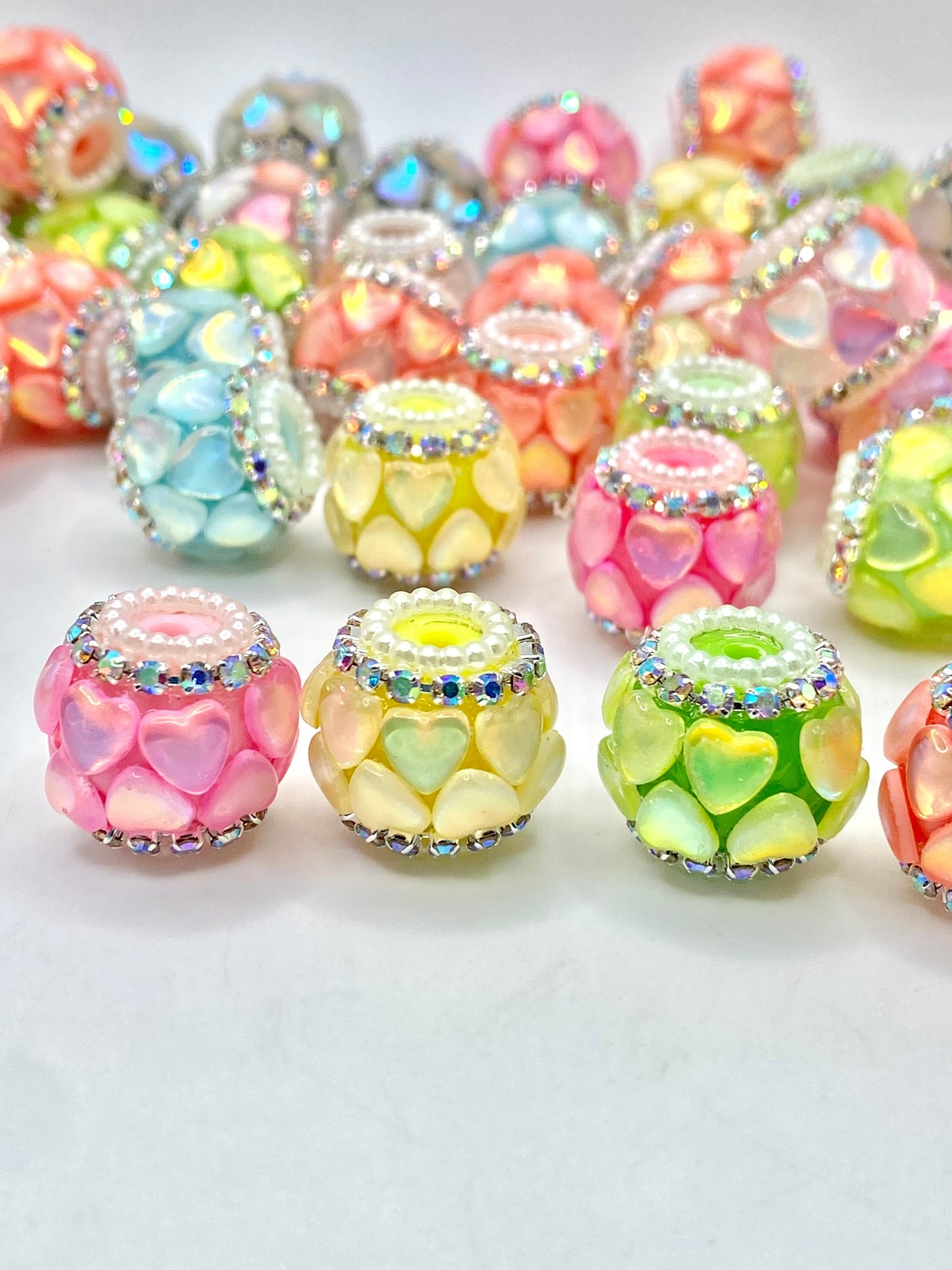 Love is Kind Acrylic Rhinestone Spacer Beads Emerald City Beads & Supplies