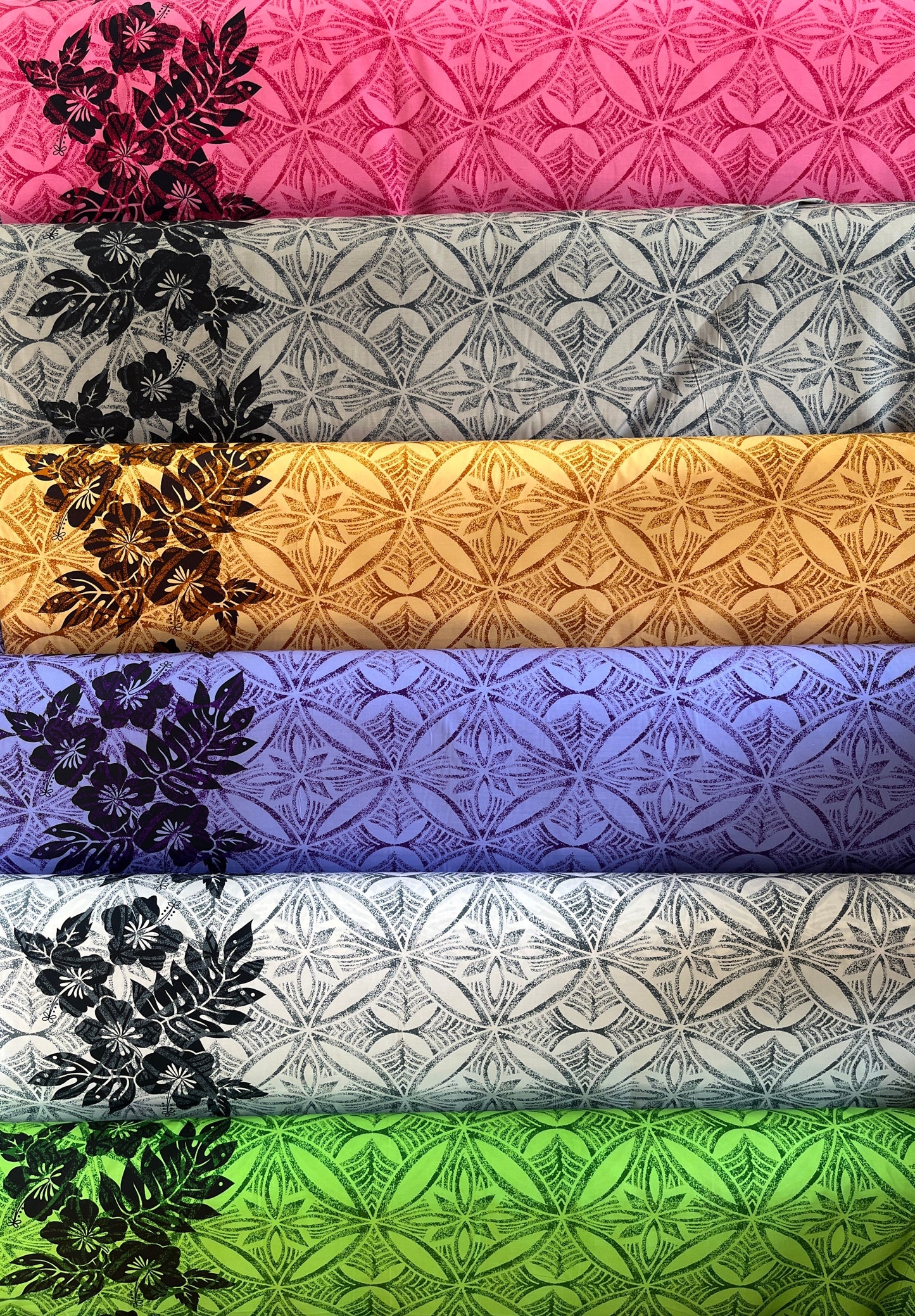 Tropical Floral Border Polyester Fabric | Islands Fabric Islands Fabric