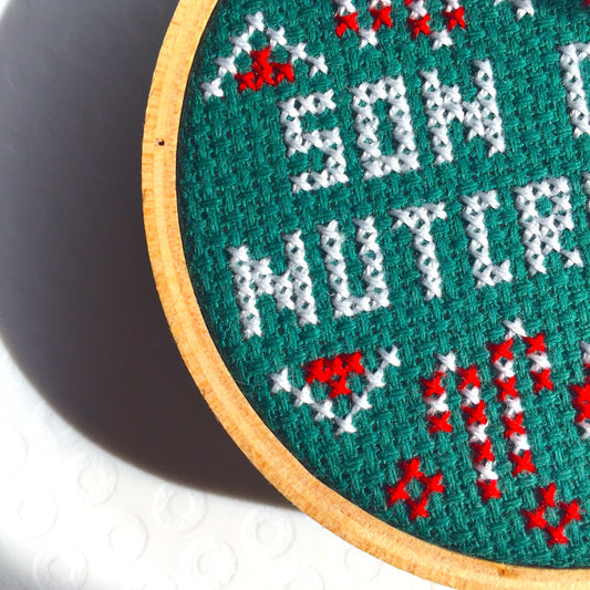 Son of a Nutcracker Ornament Counted Cross Stitch DIY KIT Beginner Spot Colors