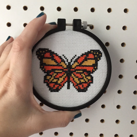 Butterfly Counted Cross Stitch DIY KIT Beginner Spot Colors