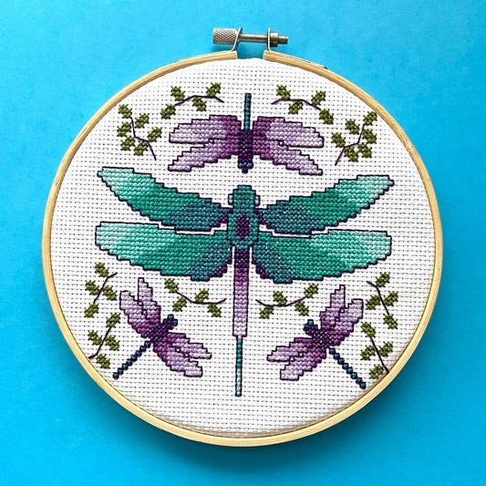 Dragonflies Cross Stitch Kit Spot Colors
