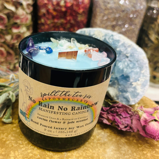 No Rain No Rainbow Intention Candle | Grief, Loss & Healing Soy Wax Candle