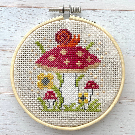 Mushrooms Cross Stitch Kit Spot Colors