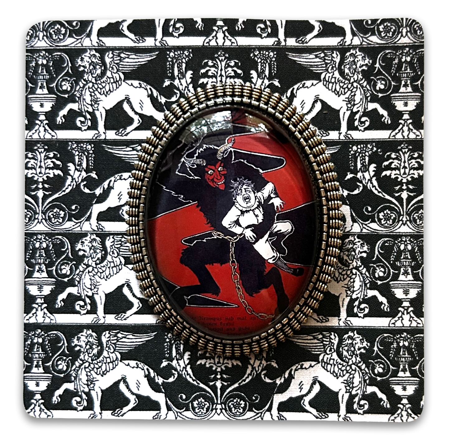 Vintage Cameo Style Krampus Brooch Quirks!