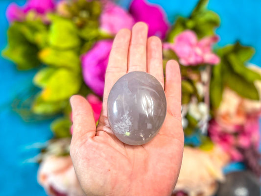 Ethically Sourced Lavender Rose Quartz Palm Stones Mandala Gems