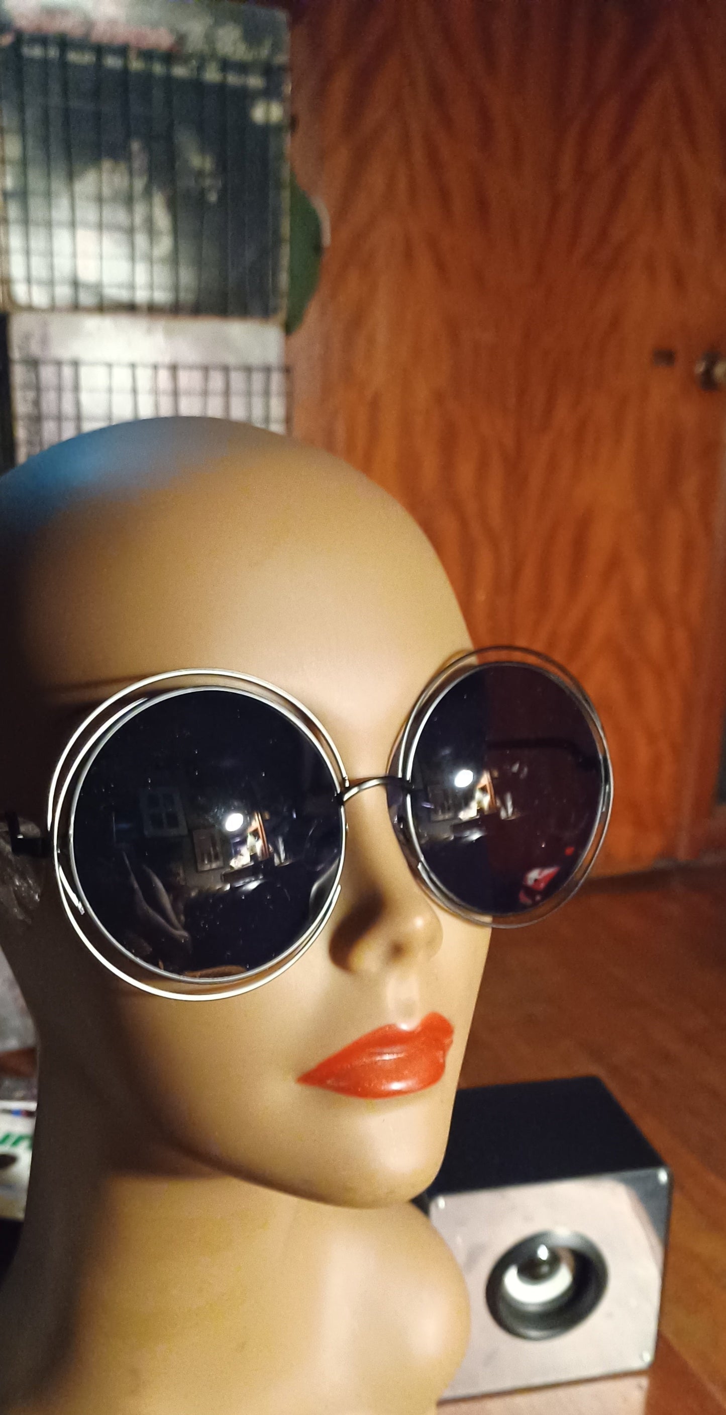 Ladies Oversized Bug Eye Metal Shades