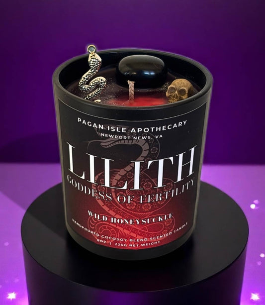 Lilith Crystal Candle Pagan Isle Apothecary