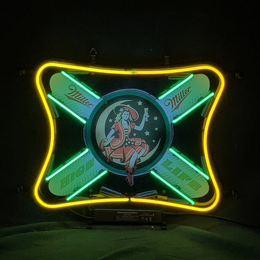 Miller Lite High Life Girl Lager Neon Sign Light Neon Signs Land