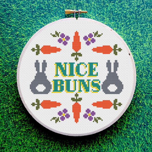 Nice Buns Counted Cross Stitch DIY KIT Spot Colors