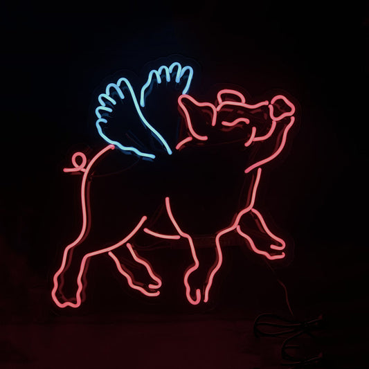 Pink Pig with Wings Neon Signs Neon Signs Land