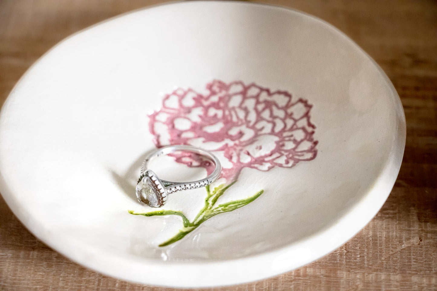 Birth Flower Ring Dish - Prodigal Pottery prodigalpottery