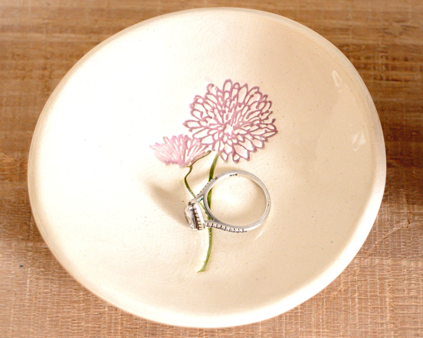 Birth Flower Ring Dish - Prodigal Pottery prodigalpottery