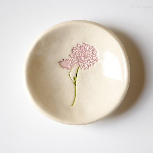 Birth Flower Ring Dish - Prodigal Pottery prodigalpottery