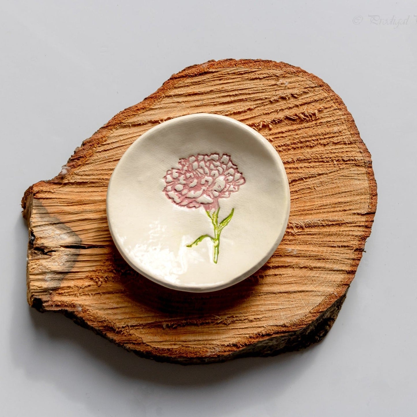 Birth Flower Ring Dish - Prodigal Pottery prodigalpottery