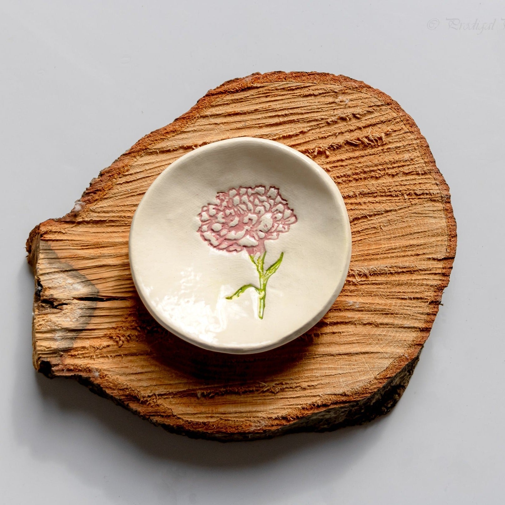 Birth Flower Ring Dish - Prodigal Pottery prodigalpottery