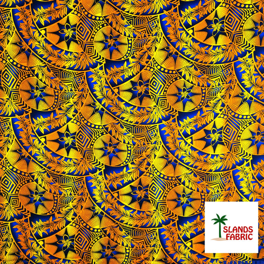 Plumeria Star Design Rayon Fabric | Islands Fabric Islands Fabric