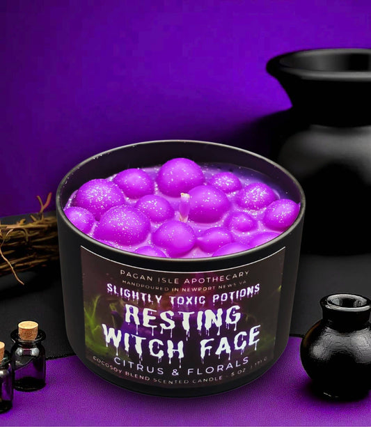 Resting Witch Face Magic Potion Candle Pagan Isle Apothecary