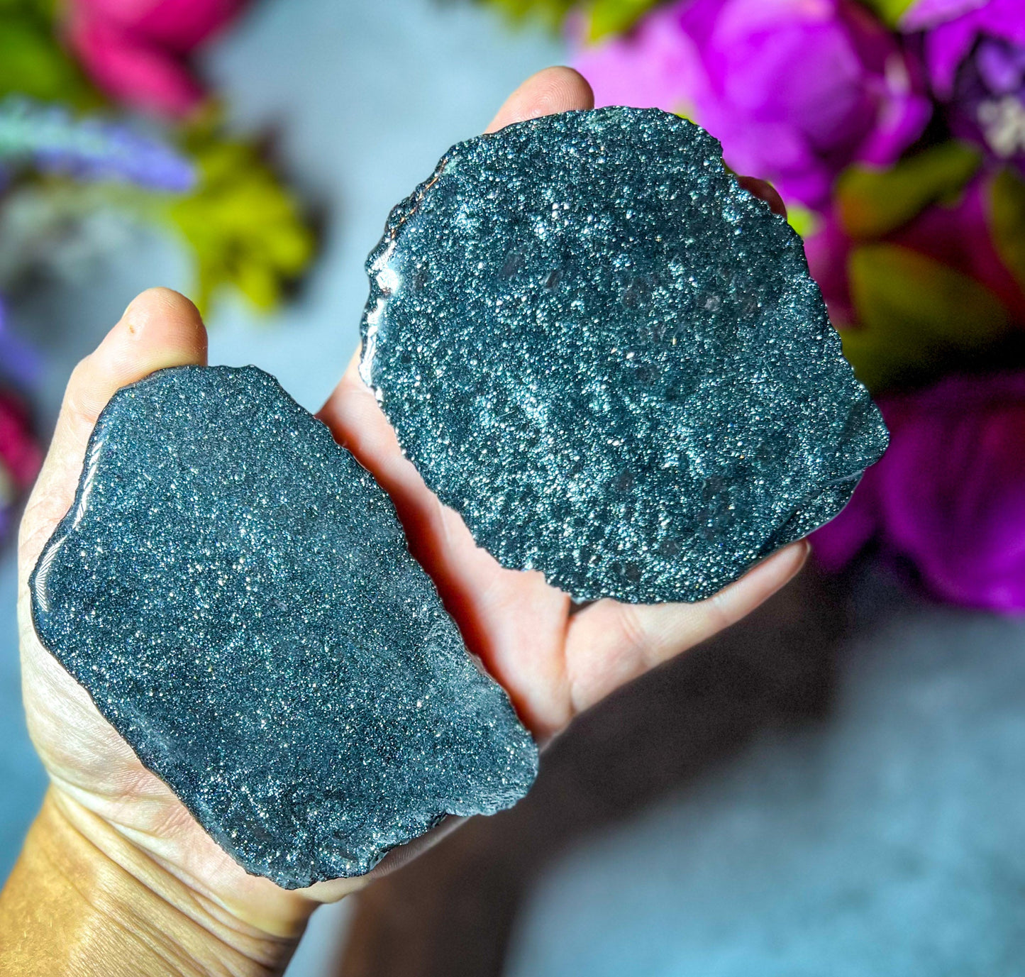 Specular Hematite Slabs, Specularite Shimmers and Sparkles!