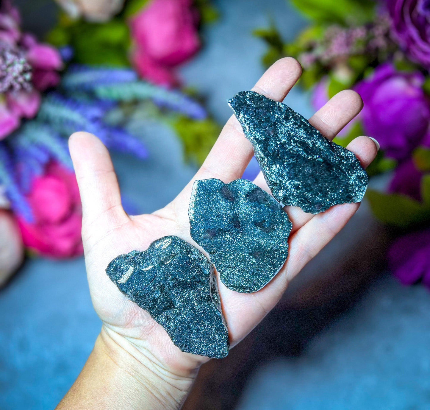 Specular Hematite Slabs, Specularite Shimmers and Sparkles!