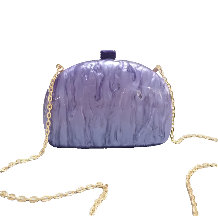 Acrylic Clutch or Crossbody Handbag - White