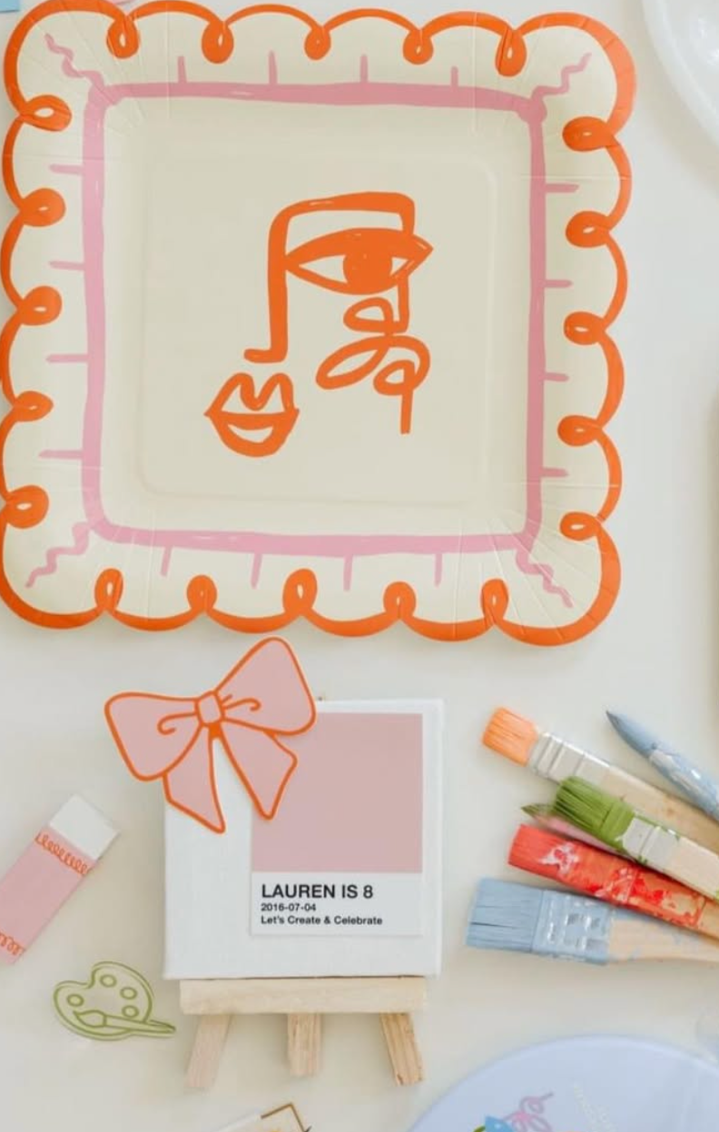 Art Party Dinner Plates (x 12) POP party supplies