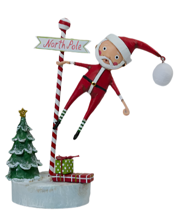 Swinging into Christmas Santa Figurine by Lori Mitchell