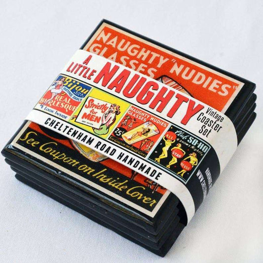 A Little Naughty: Vintage Burlesque Drink Coaster Set