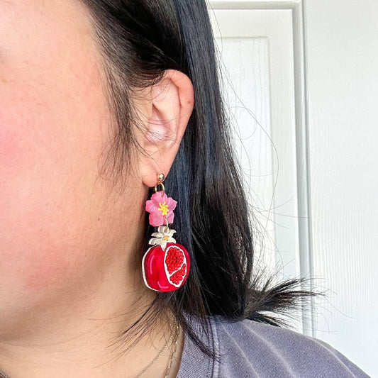 Pomegranate Acrylic Dangle Earrings Quirks!
