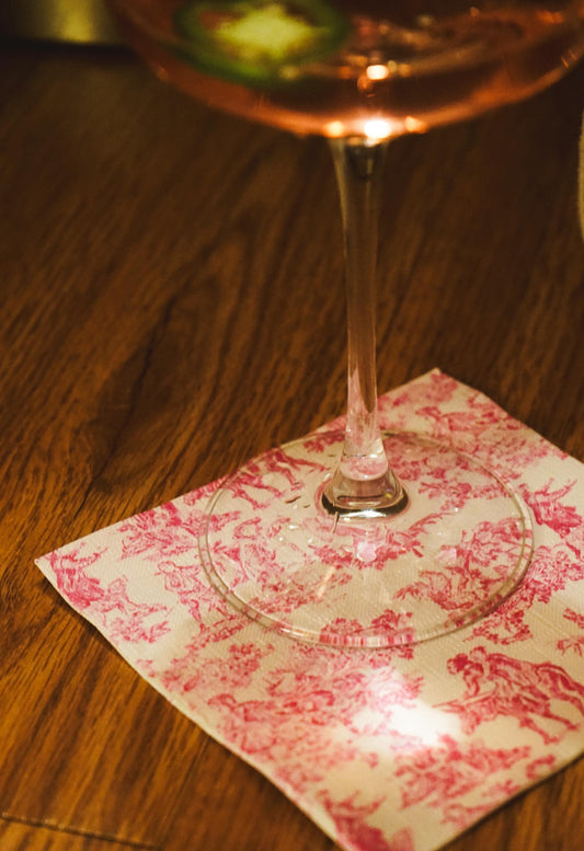 French Toile Inspired Cocktail Napkin
