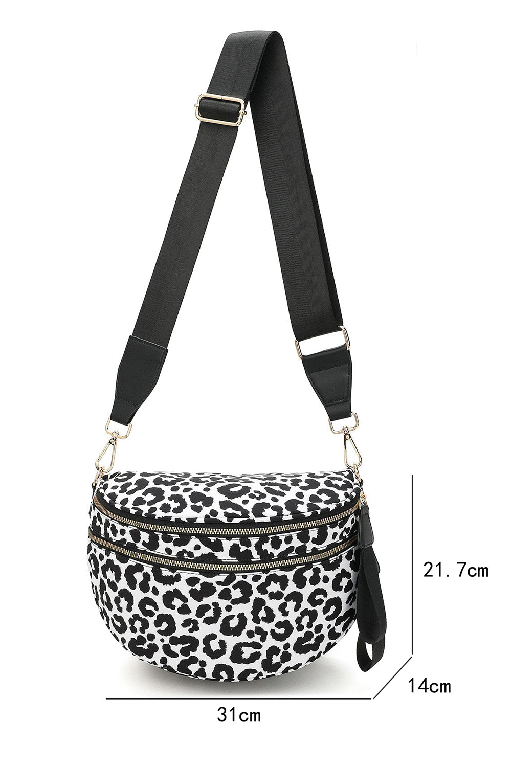 Checkered Print Wide Strap Large Crossbody Bag Shewin