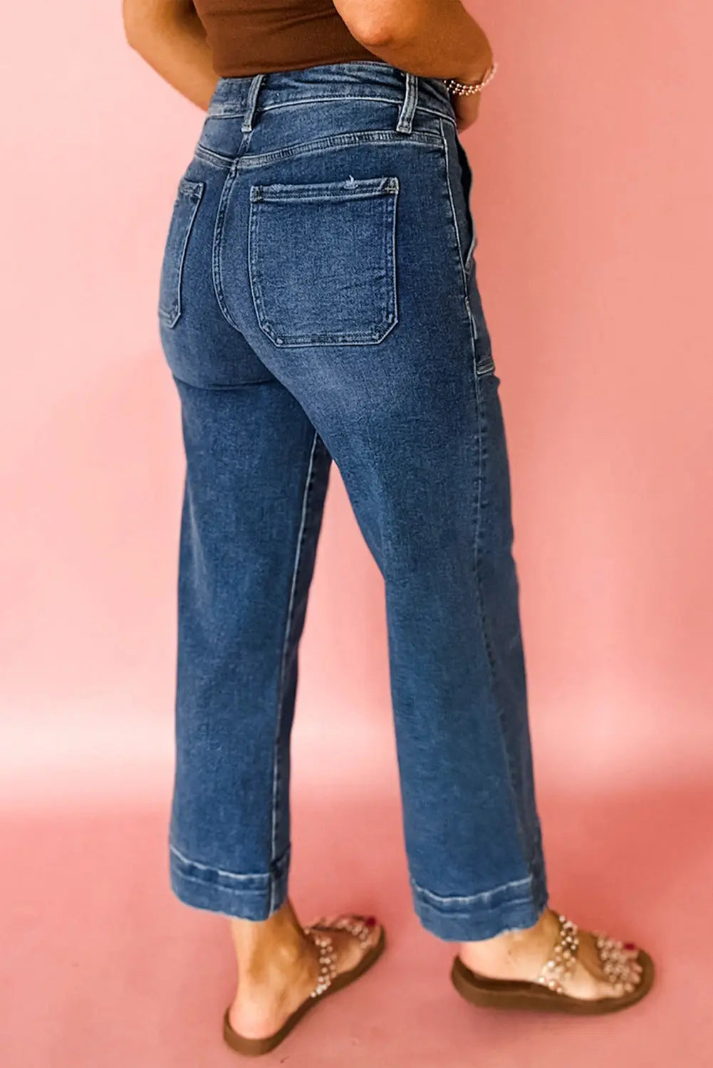 Breen Cropped High Rise Wide Leg Jeans Shewin