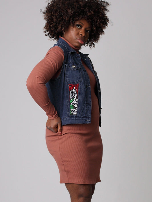 Zesty Couture • Handmade Afro-Boho Denim Jacket