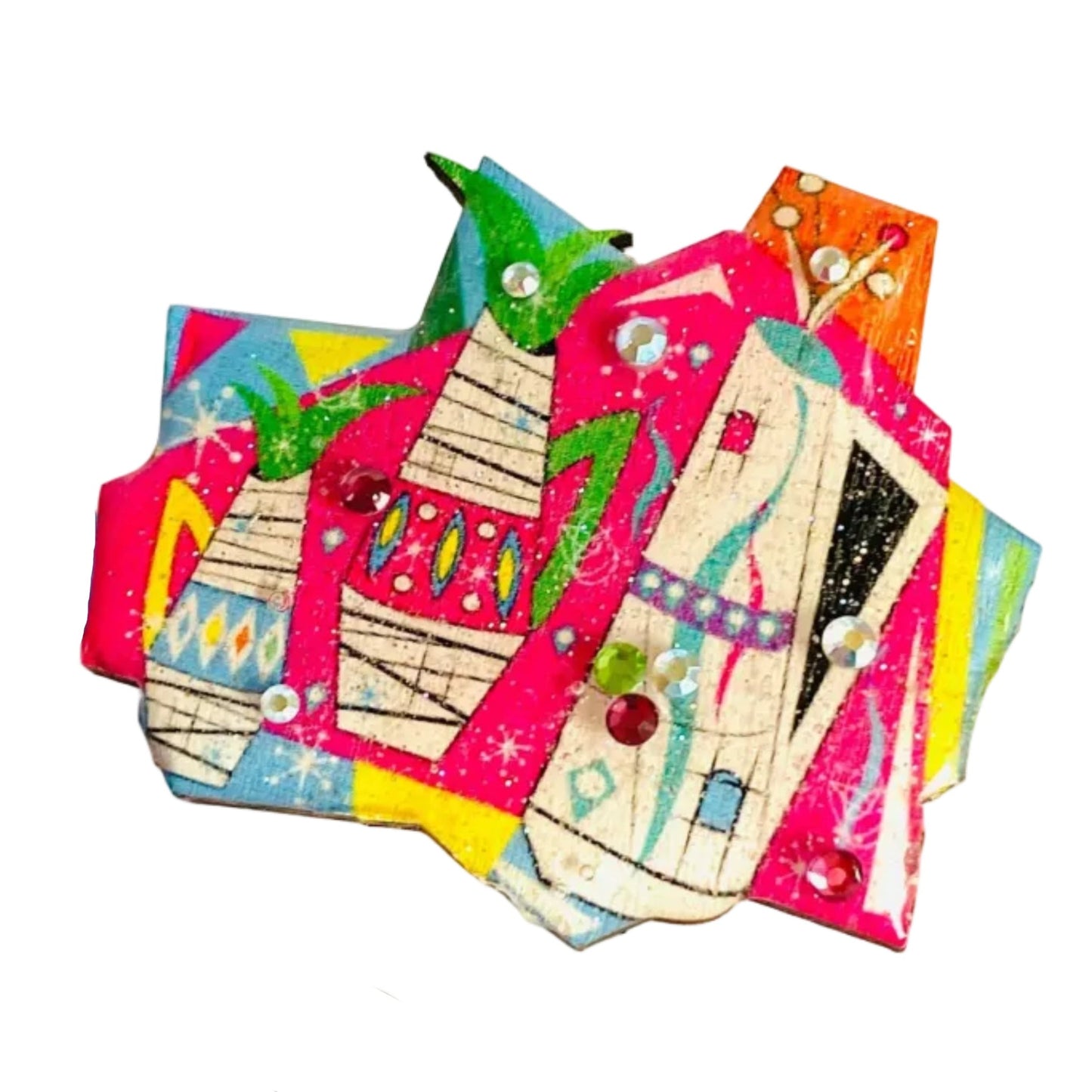 Atomic Vase Brooch by Rosie Rose Parker