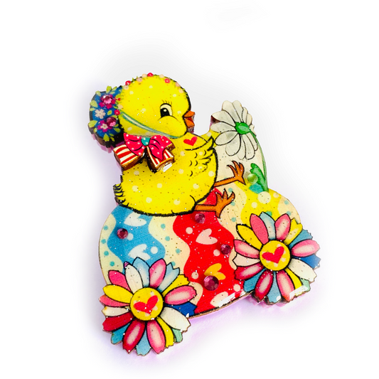 Chickadee Goes Riding Brooch by Rosie Rose Parker Quirks!