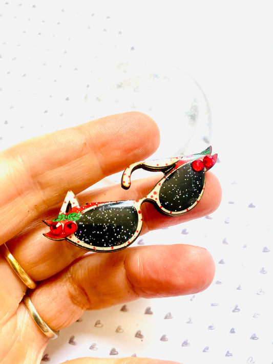 Retro 50s Sunglasses Pin by Rosie Rose Parker Quirks!