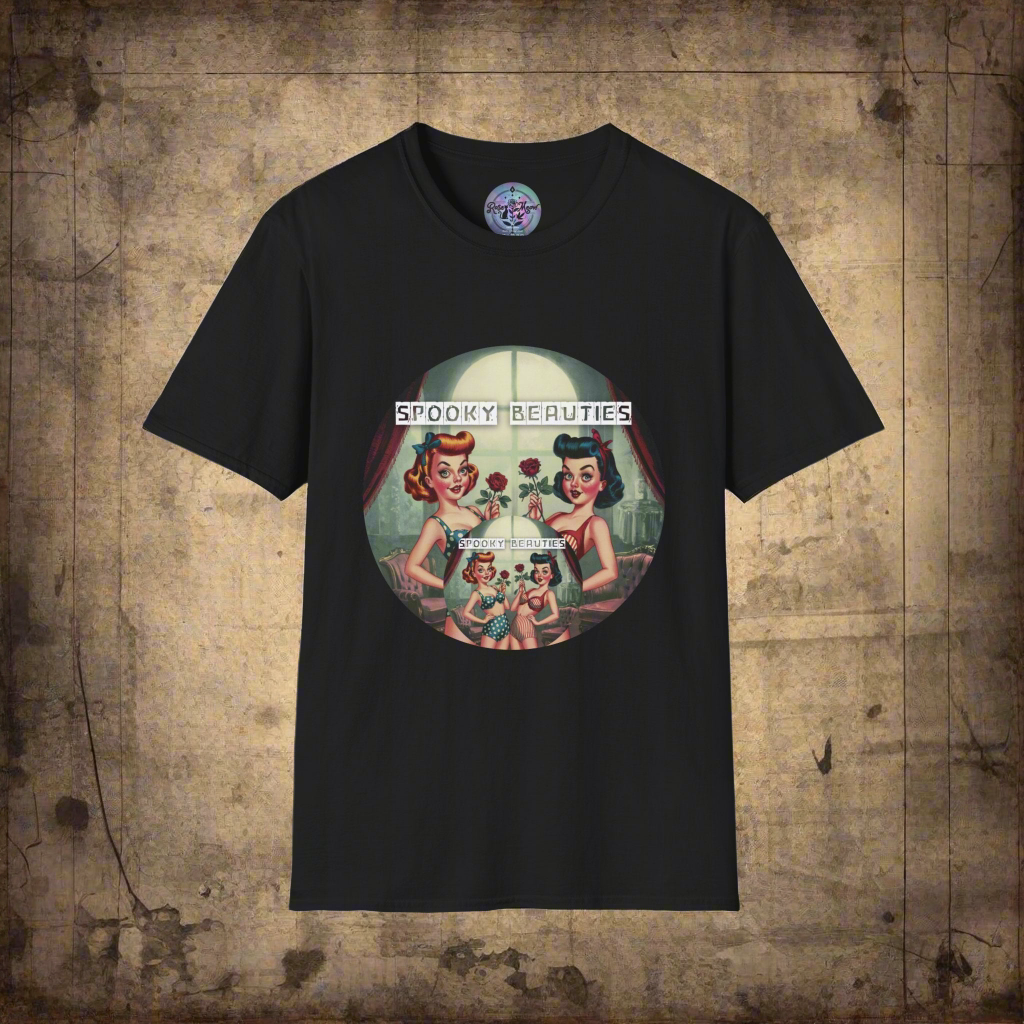 Spooky Beauties Rosy Faces Unisex Softstyle T-Shirt | Vintage Aesthetic Tee