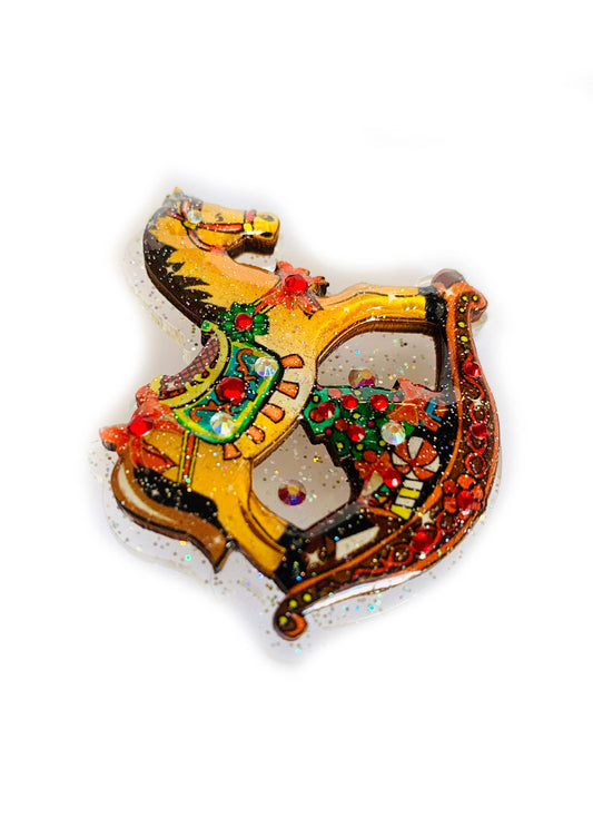 Rocking Horse Christmas Brooch by Rosie Rose Parker Quirks!