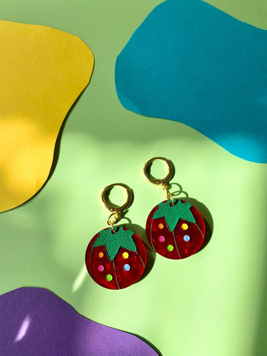 Tomato Pin Cushion Acrylic Earrings Quirks!